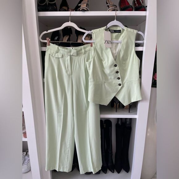 NWT Zara Women's light Green Suit size XS - Picture 13 of 15